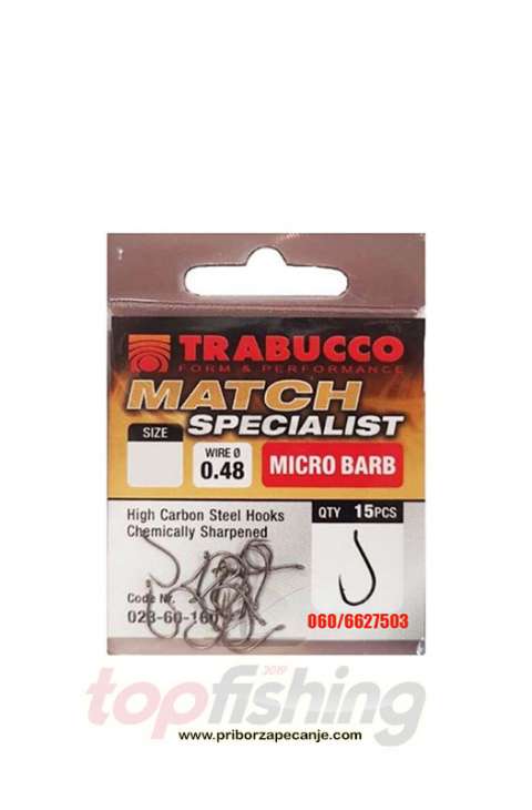 Udice Trabucco Match Specialist Micro Barb - Vel.10